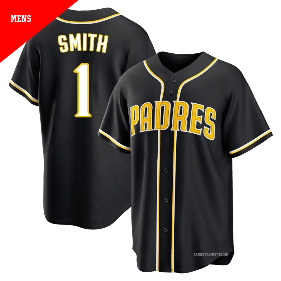 Men's San Diego Padres ＃1 Ozzie Smith Black Replica Fashion Out Jersey