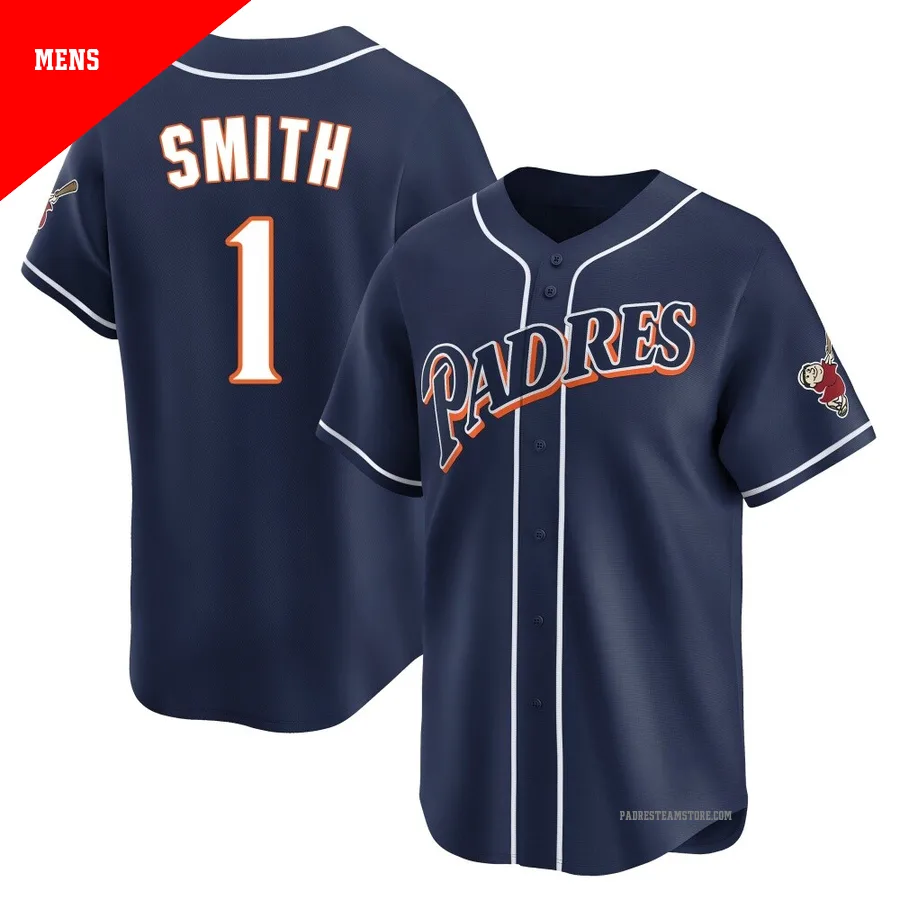 Men's San Diego Padres ＃1 Ozzie Smith Navy Limited Cooperstown Collection Jersey