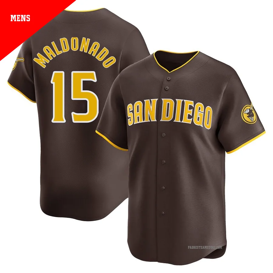 Men's San Diego Padres ＃15 Martin Maldonado Brown Limited Away Jersey
