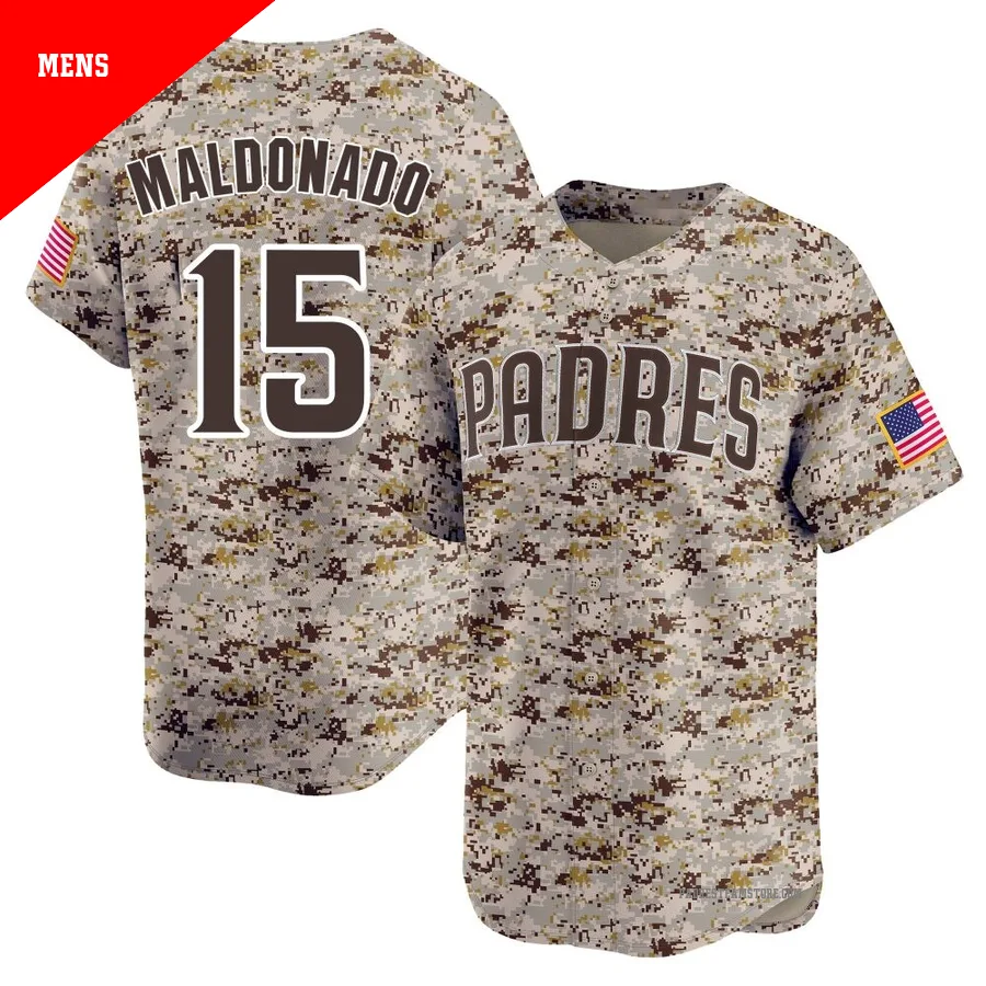Men's San Diego Padres ＃15 Martin Maldonado Camo Limited 2nd Alternate Jersey