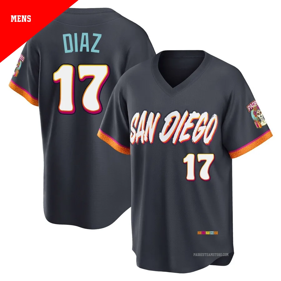 Men's San Diego Padres ＃17 Elias Diaz Limited Obsidian 2026 City Connect Stadium Jersey