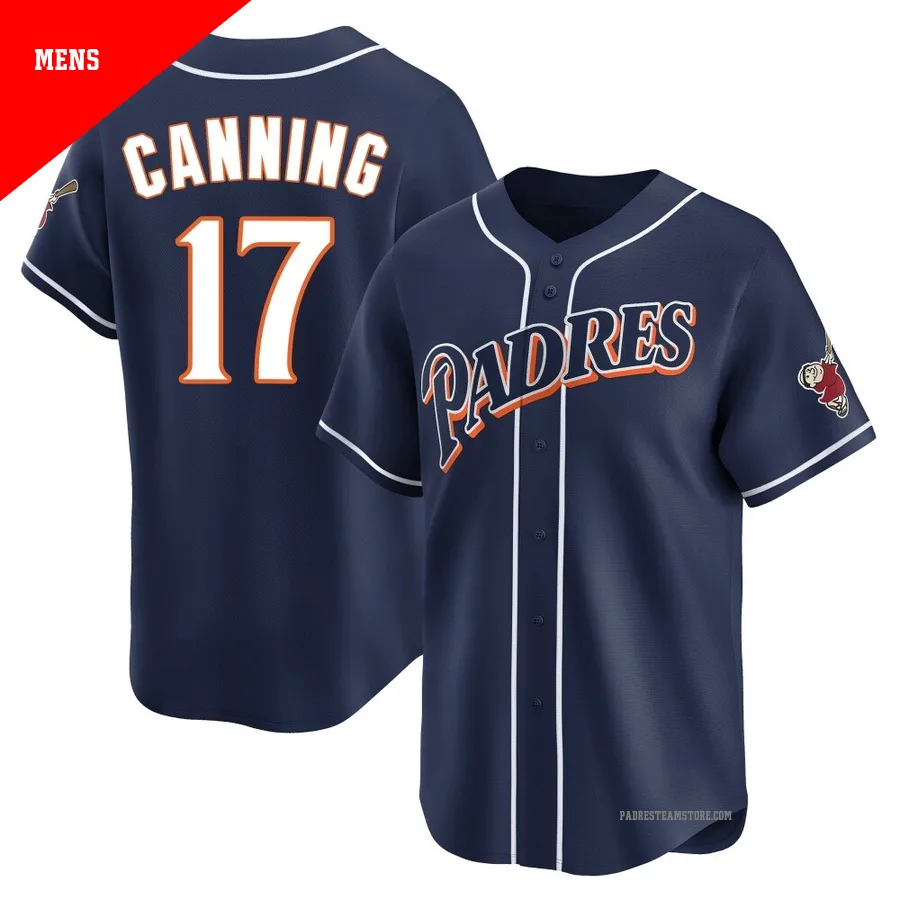 Men's San Diego Padres ＃17 Griffin Canning Navy Limited Cooperstown Collection Jersey