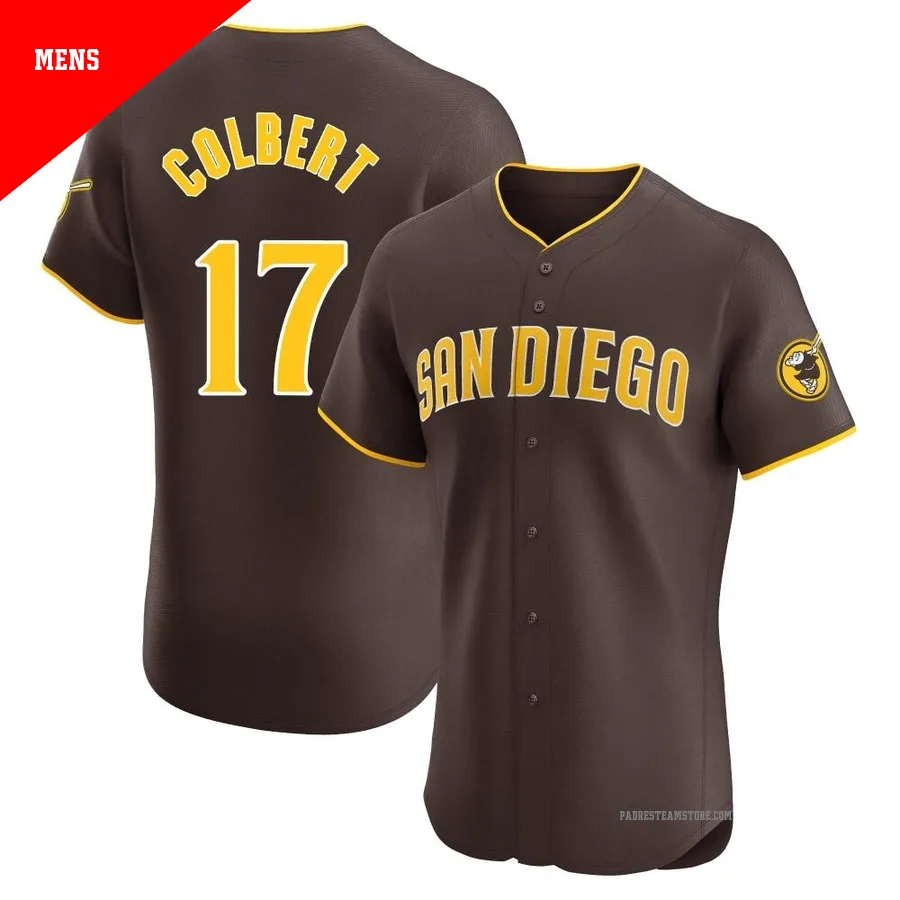 Men's San Diego Padres ＃17 Nate Colbert Brown Elite Road Vapor Premier Jersey