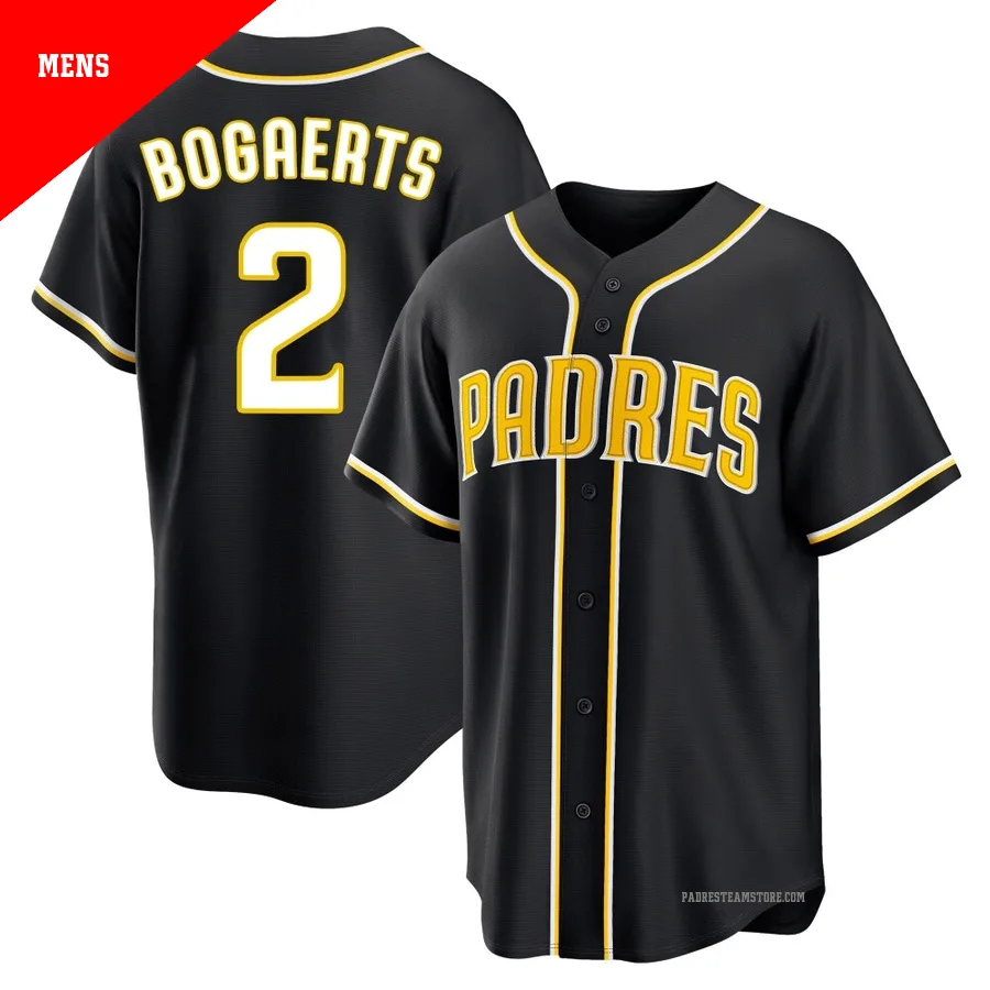 Men's San Diego Padres ＃2 Xander Bogaerts Black Replica Fashion Out Jersey