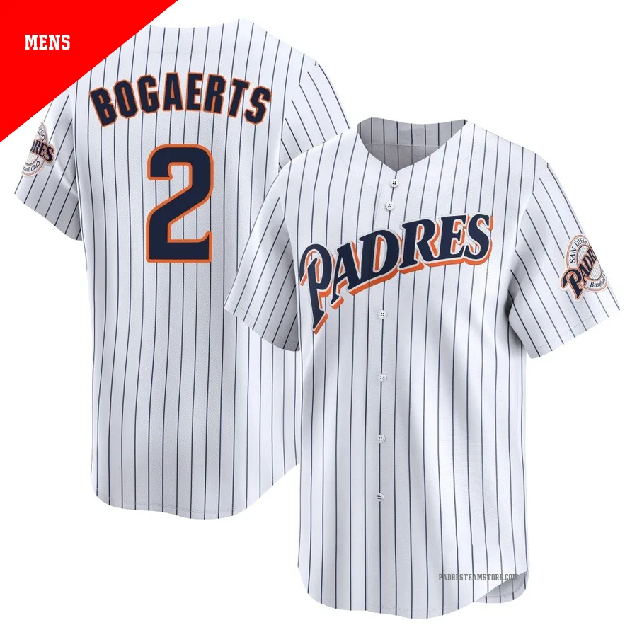 Men's San Diego Padres ＃2 Xander Bogaerts White Limited Cooperstown Collection Jersey