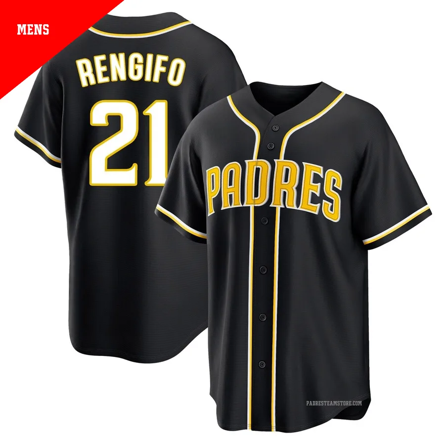 Men's San Diego Padres ＃21 Luis Rengifo Black Replica Fashion Out Jersey