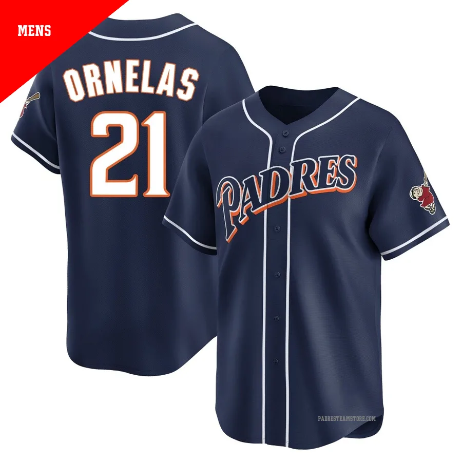 Men's San Diego Padres ＃21 Tirso Ornelas Navy Limited Cooperstown Collection Jersey