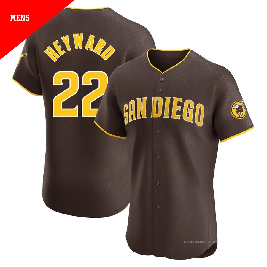 Men's San Diego Padres ＃22 Jason Heyward Brown Elite Road Vapor Premier Jersey