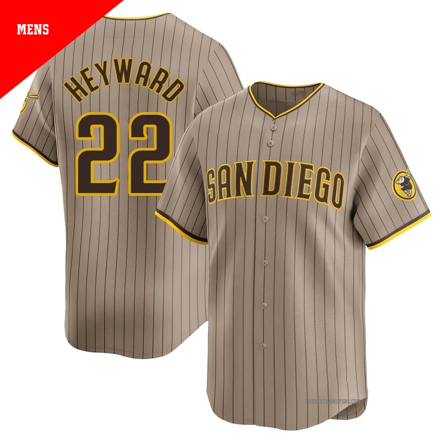 Men's San Diego Padres ＃22 Jason Heyward Limited Tan Alternate Jersey