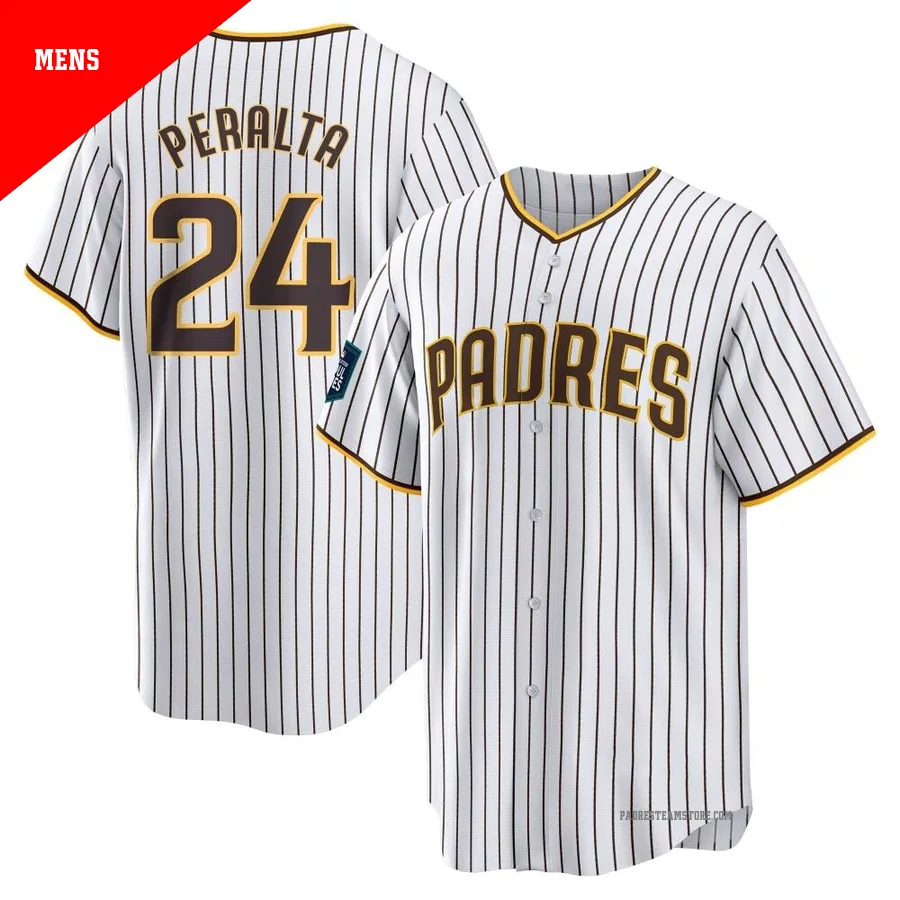 Men's San Diego Padres ＃24 David Peralta White Replica 2024 World Tour Seoul Series Home Jersey