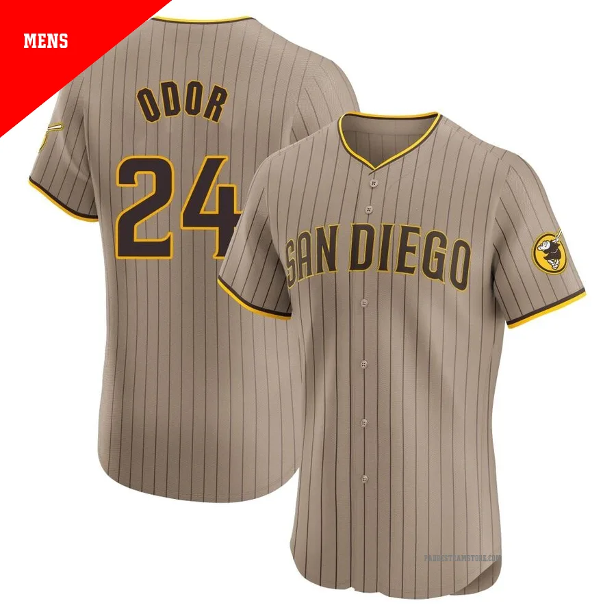 Men's San Diego Padres ＃24 Rougned Odor Brown Elite Alternate Jersey
