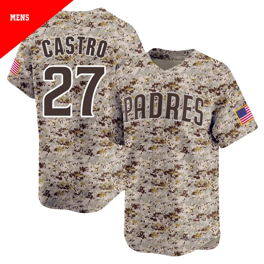 Men's San Diego Padres ＃27 Manuel Castro Camo Limited 2nd Alternate Jersey