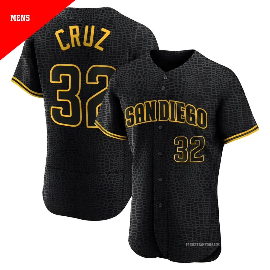 Men's San Diego Padres ＃32 Nelson Cruz Black Authentic Snake Skin City Jersey