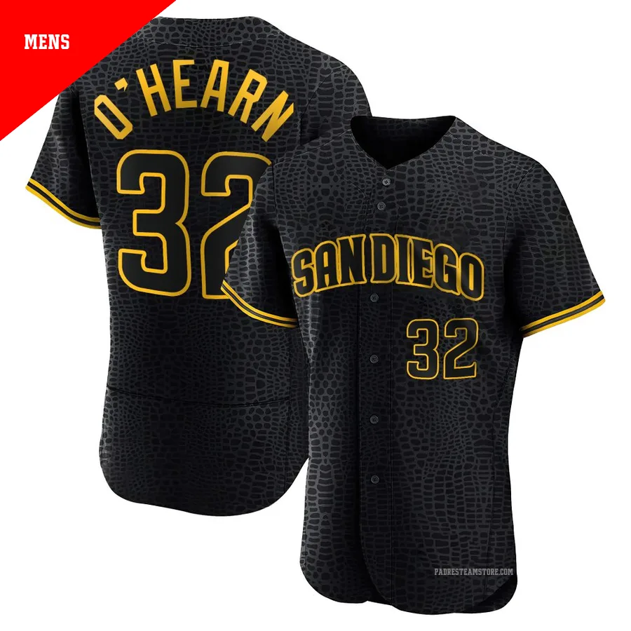 Men's San Diego Padres ＃32 Ryan O'Hearn Black Authentic Snake Skin City Jersey