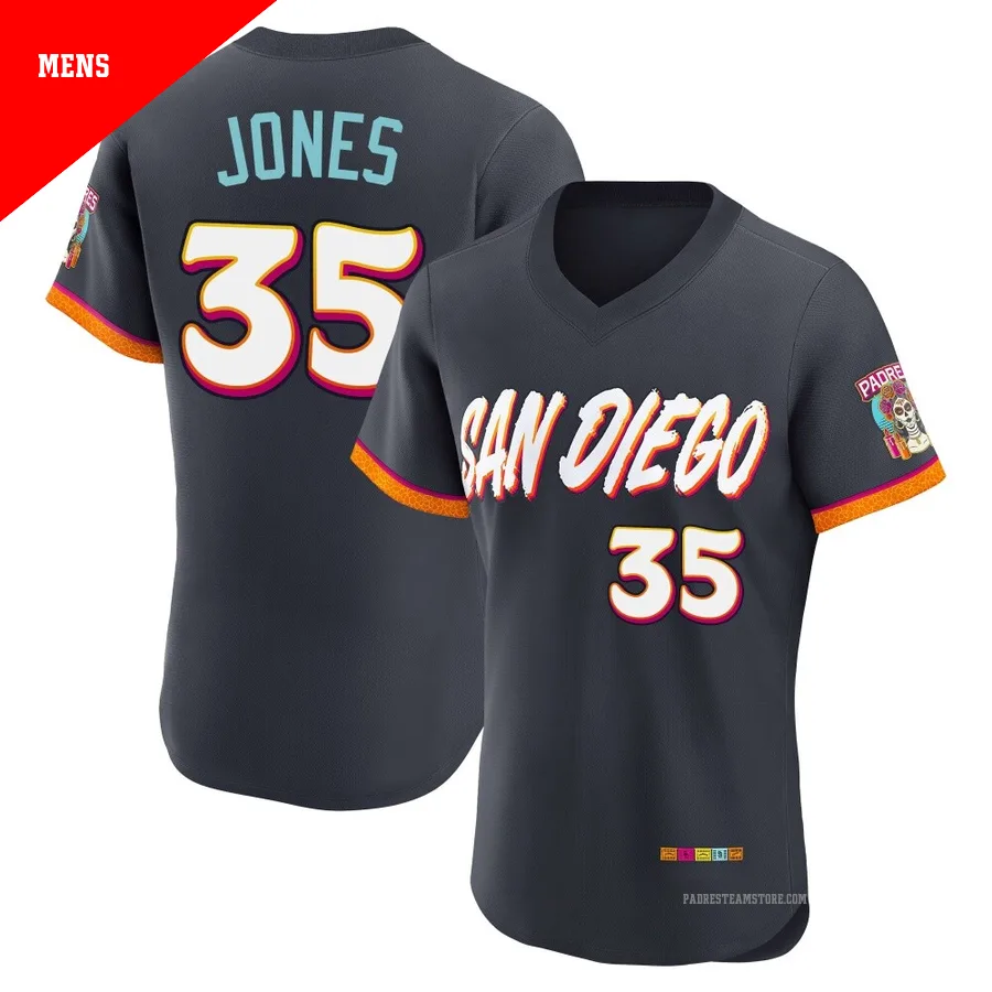 Men's San Diego Padres ＃35 Randy Jones Authentic Obsidian 2026 City Connect Stadium Jersey