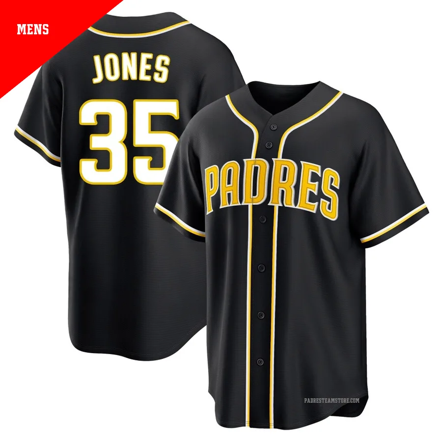Men's San Diego Padres ＃35 Randy Jones Black Replica Fashion Out Jersey