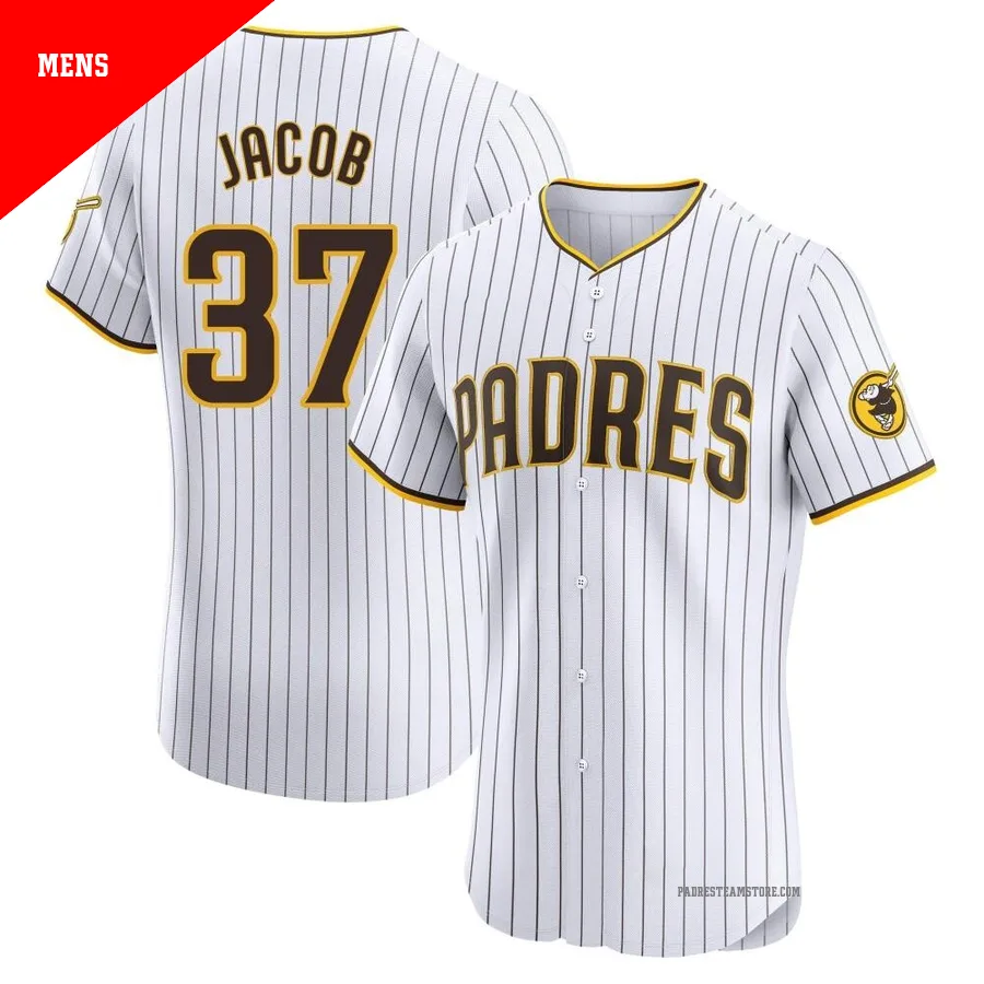 Men's San Diego Padres ＃37 Alek Jacob White Elite Home Jersey