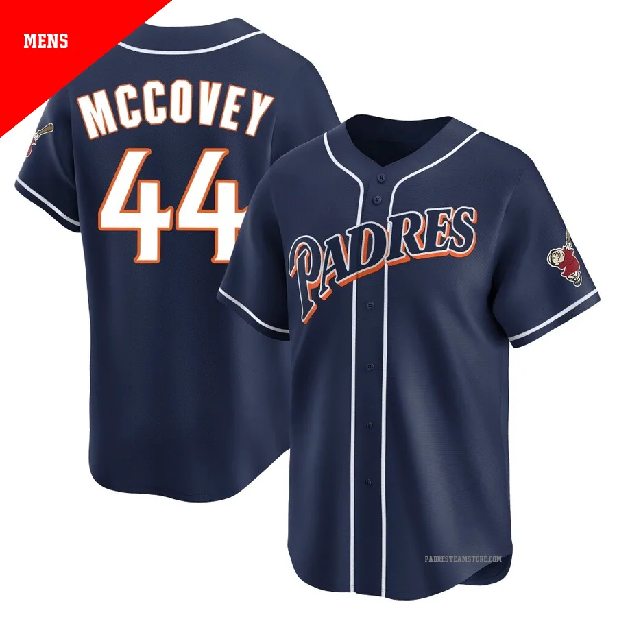 Men's San Diego Padres ＃44 Willie Mccovey Navy Limited Cooperstown Collection Jersey