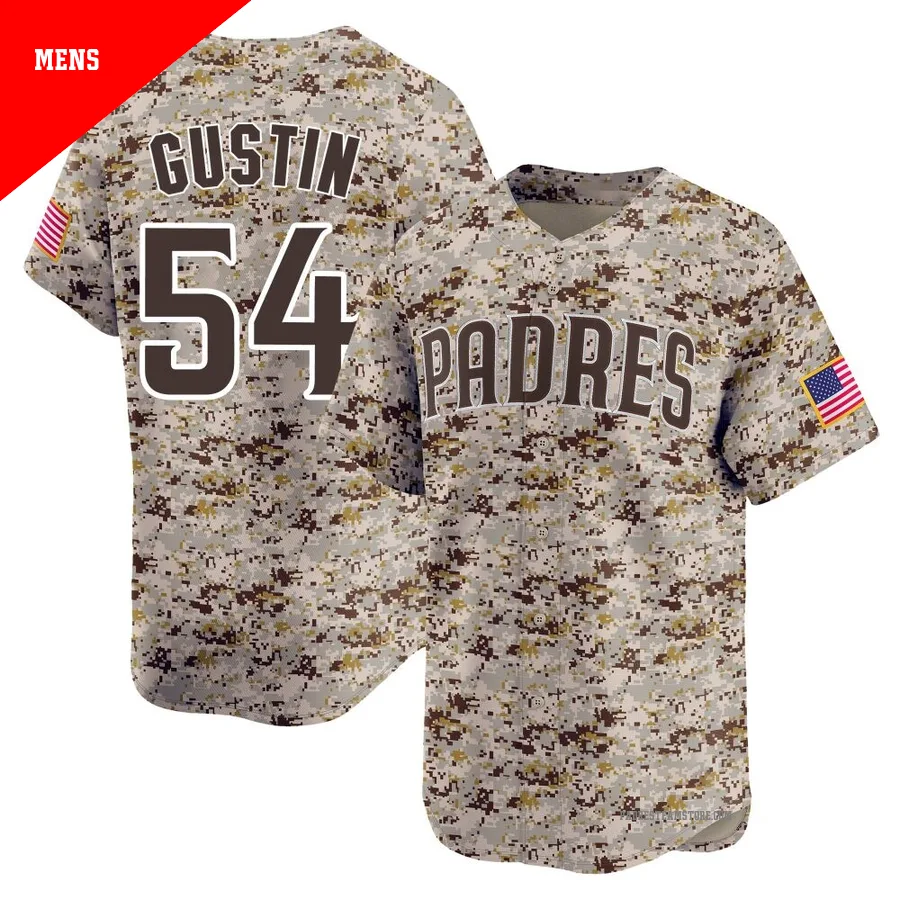 Men's San Diego Padres ＃54 Harry Gustin Camo Limited 2nd Alternate Jersey