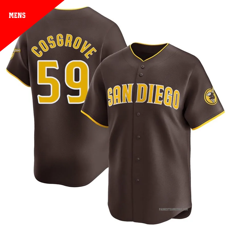 Men's San Diego Padres ＃59 Tom Cosgrove Brown Limited Away Jersey