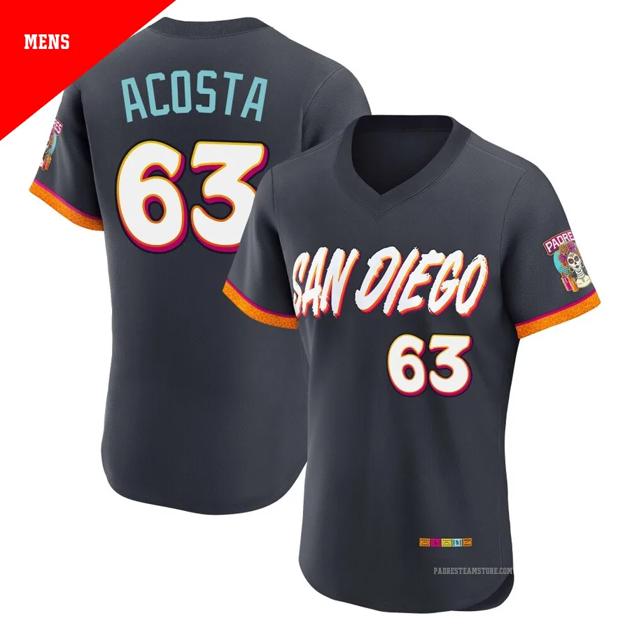 Men's San Diego Padres ＃63 Daison Acosta Authentic Obsidian 2026 City Connect Stadium Jersey