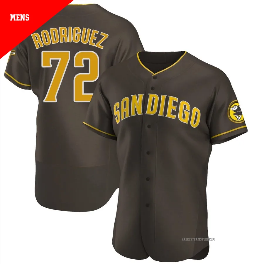 Men's San Diego Padres ＃72 Bradgley Rodriguez Brown Authentic Road Jersey