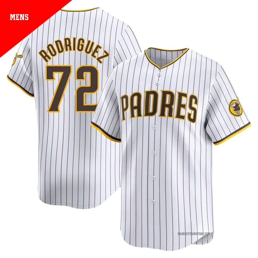 Men's San Diego Padres ＃72 Bradgley Rodriguez White Limited Home Jersey