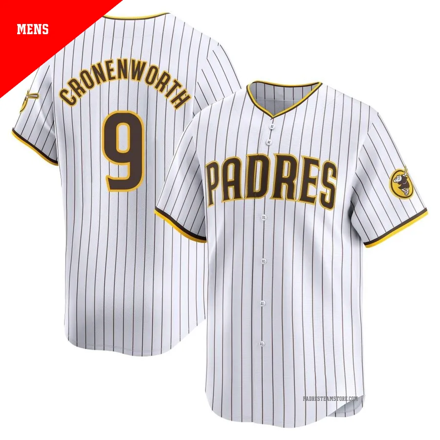 Men's San Diego Padres ＃9 Jake Cronenworth White Limited Home Jersey