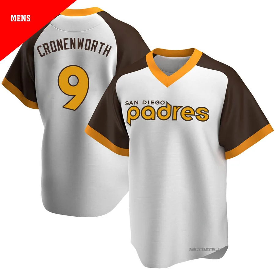 Men's San Diego Padres ＃9 Jake Cronenworth White Replica Home Cooperstown Collection Jersey