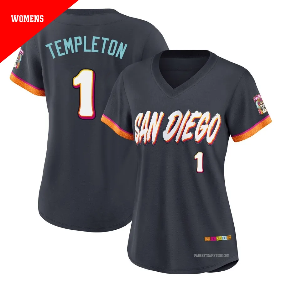 Women's San Diego Padres ＃1 Garry Templeton Limited Obsidian 2026 City Connect Stadium Jersey