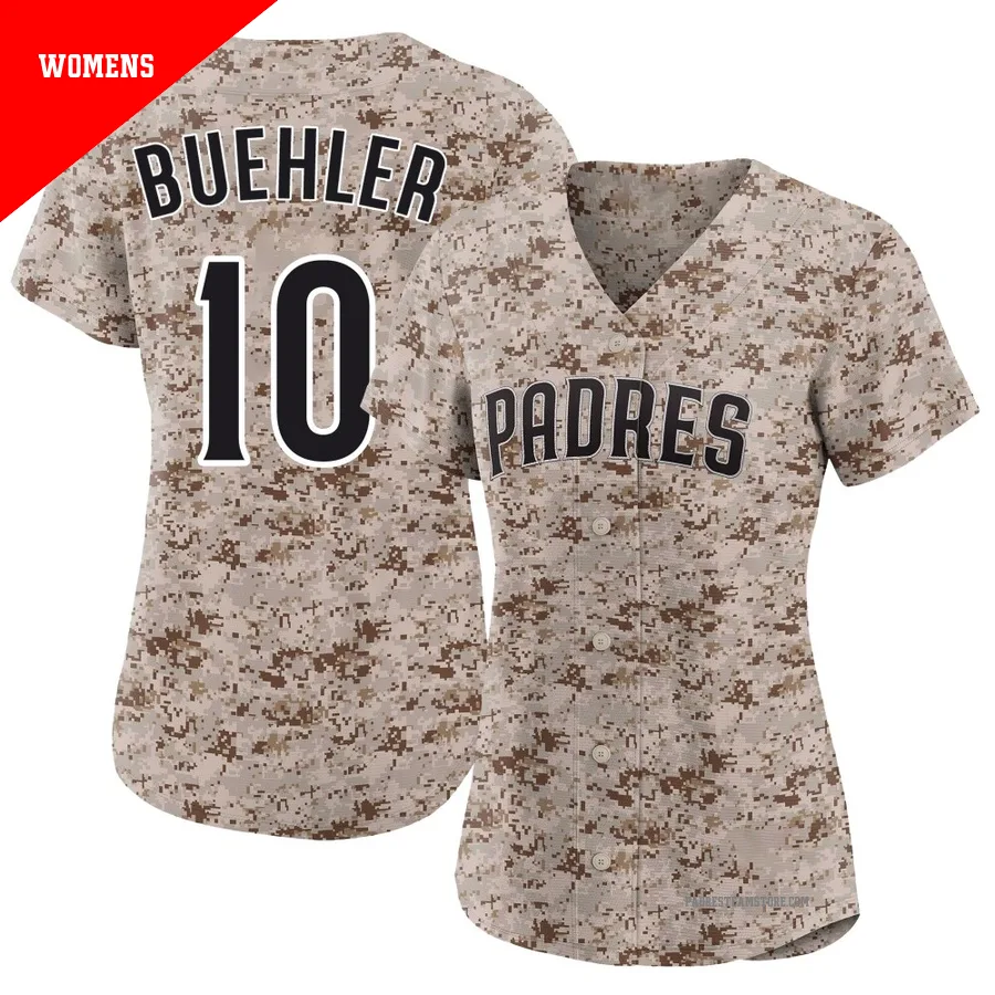 Women's San Diego Padres ＃10 Walker Buehler Camo Limited 2nd Alternate Jersey
