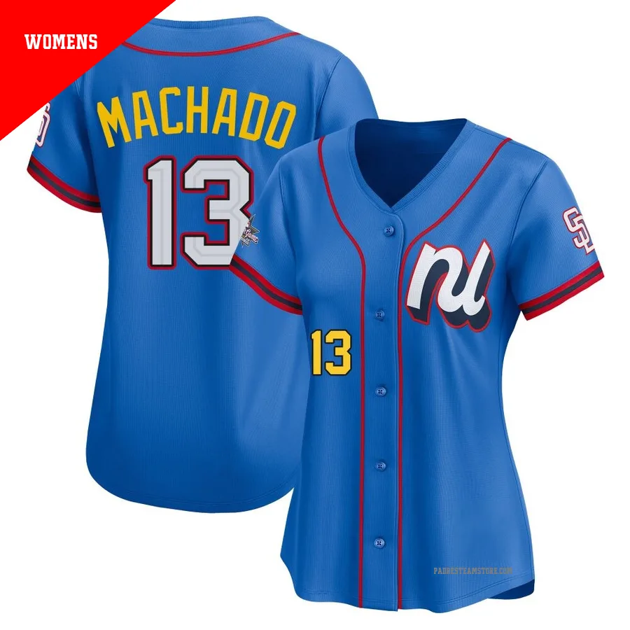 Women's San Diego Padres ＃13 Manny Machado Blue Limited National League 2025 All-Star Edition Jersey
