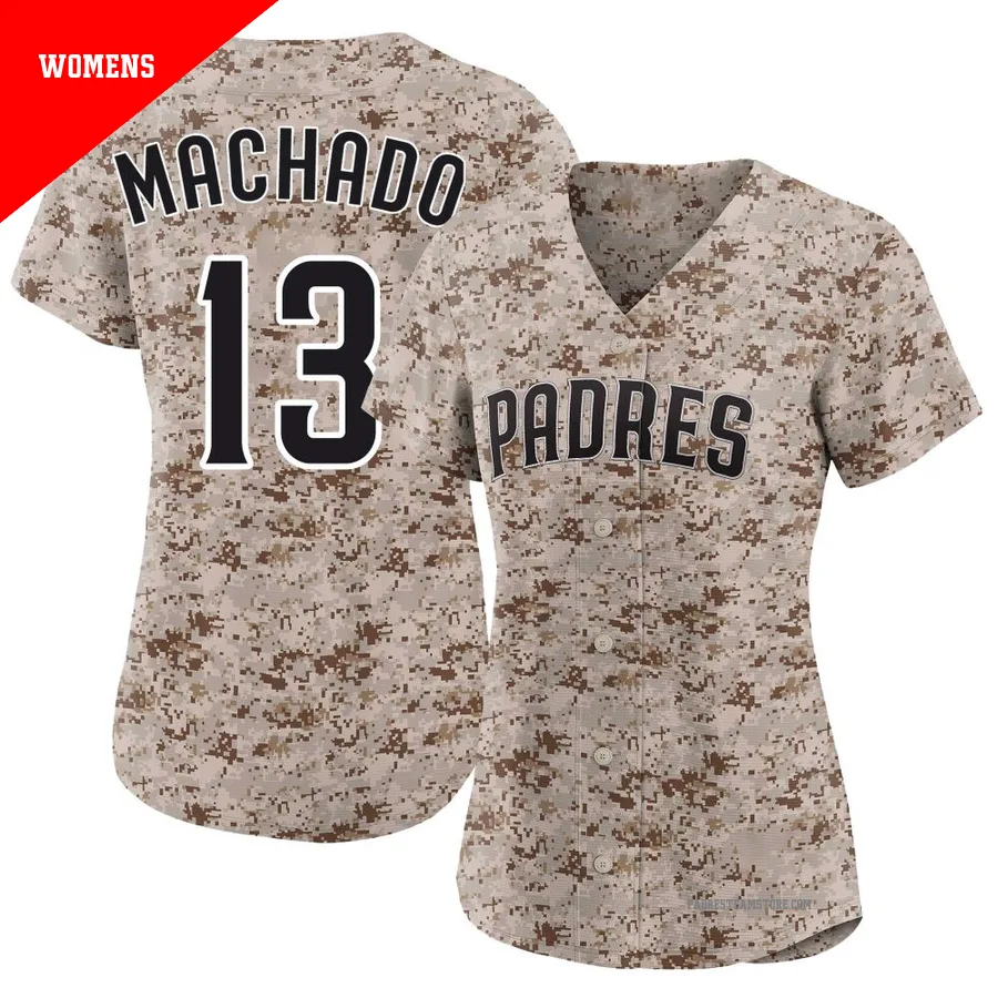 Women's San Diego Padres ＃13 Manny Machado Camo Limited 2nd Alternate Jersey