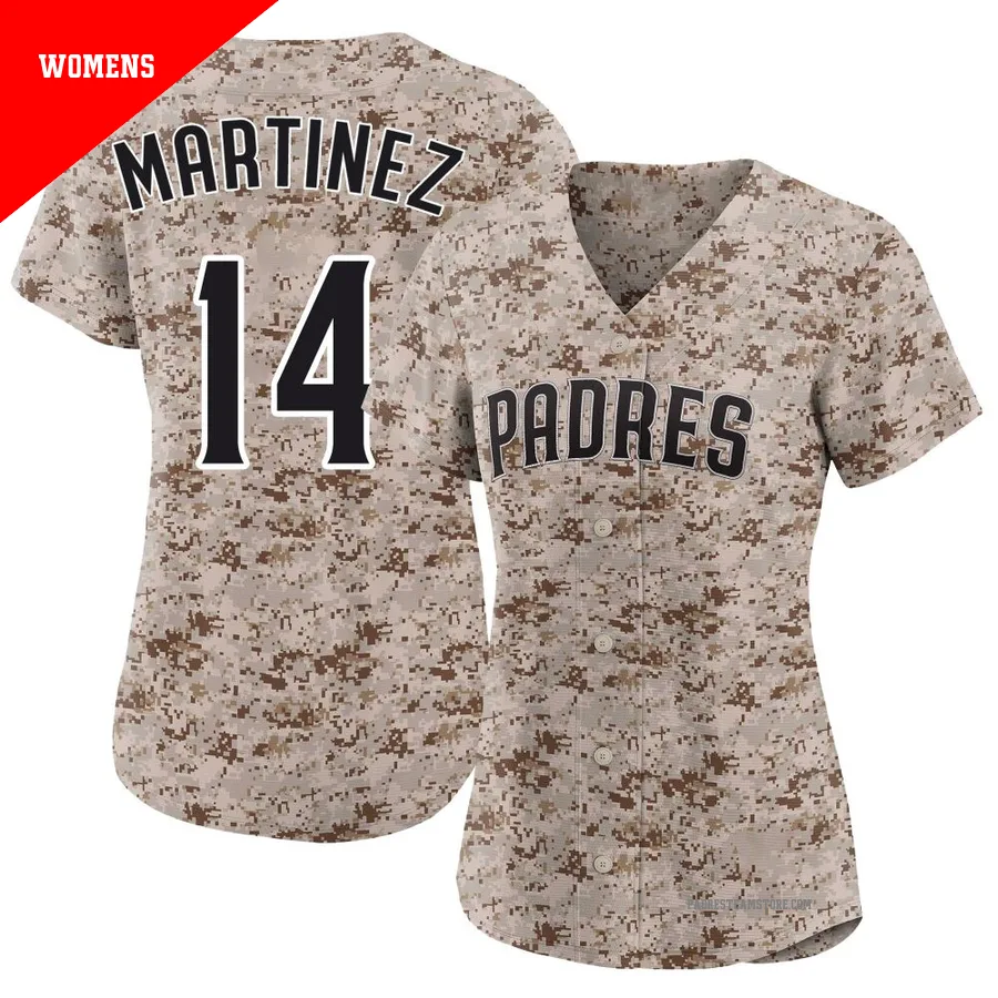 Women's San Diego Padres ＃14 Carmelo Martinez Camo Limited 2nd Alternate Jersey