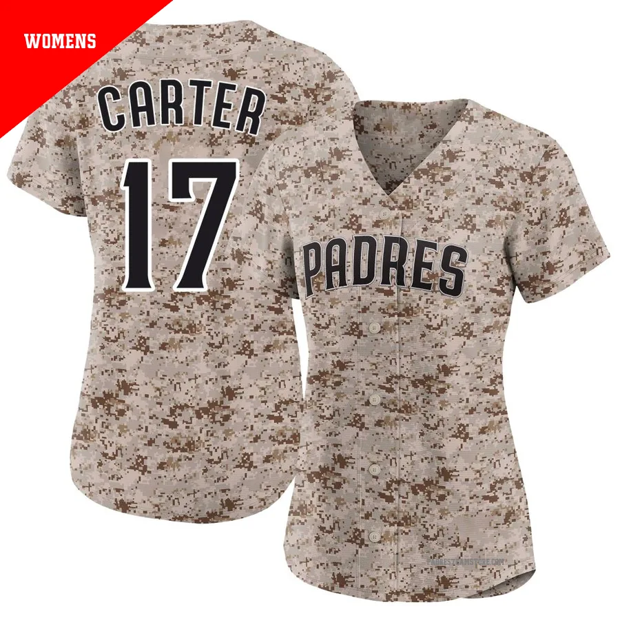 Women's San Diego Padres ＃17 Joe Carter Camo Limited 2nd Alternate Jersey