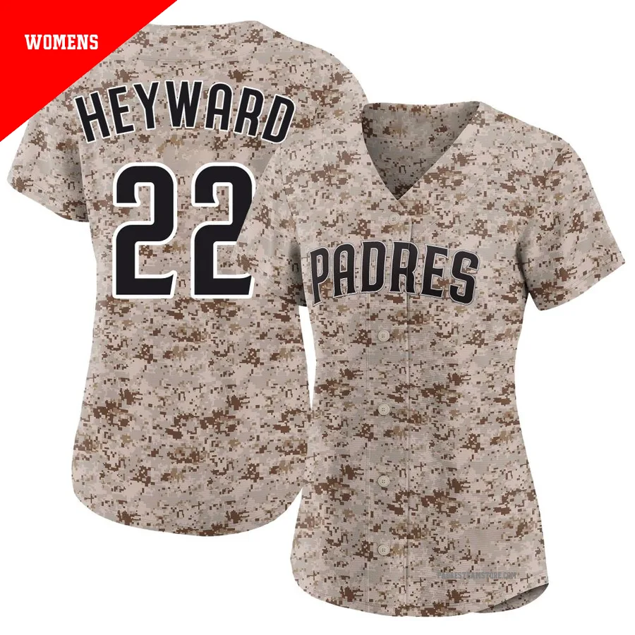 Women's San Diego Padres ＃22 Jason Heyward Camo Limited 2nd Alternate Jersey