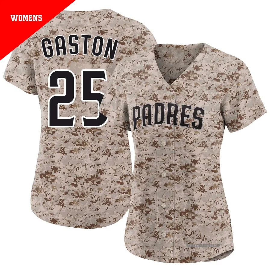 Women's San Diego Padres ＃25 Cito Gaston Camo Limited 2nd Alternate Jersey