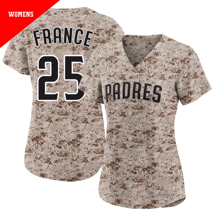 Women's San Diego Padres ＃25 Ty France Camo Limited 2nd Alternate Jersey