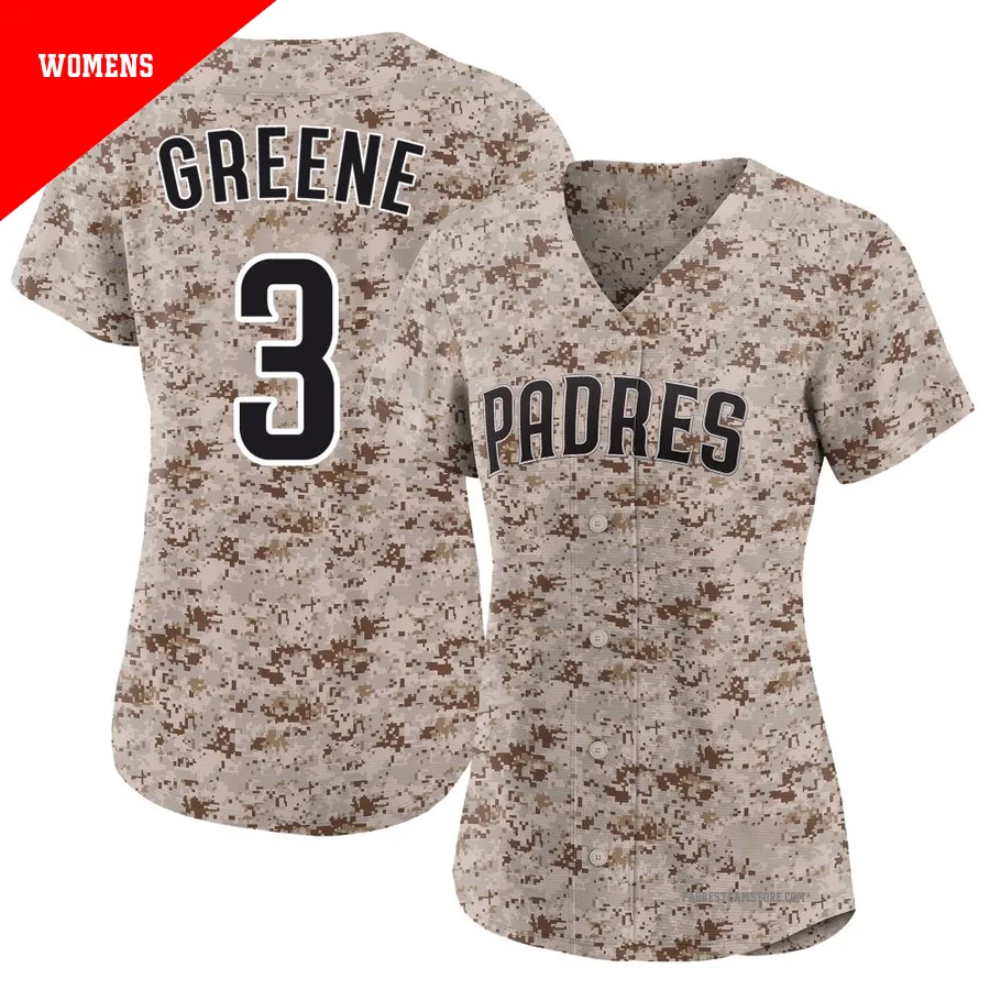 Women's San Diego Padres ＃3 Khalil Greene Camo Limited 2nd Alternate Jersey