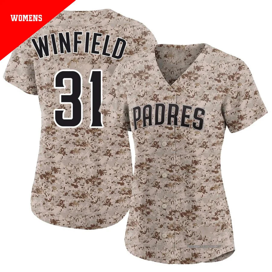 Women's San Diego Padres ＃31 Dave Winfield Camo Limited 2nd Alternate Jersey