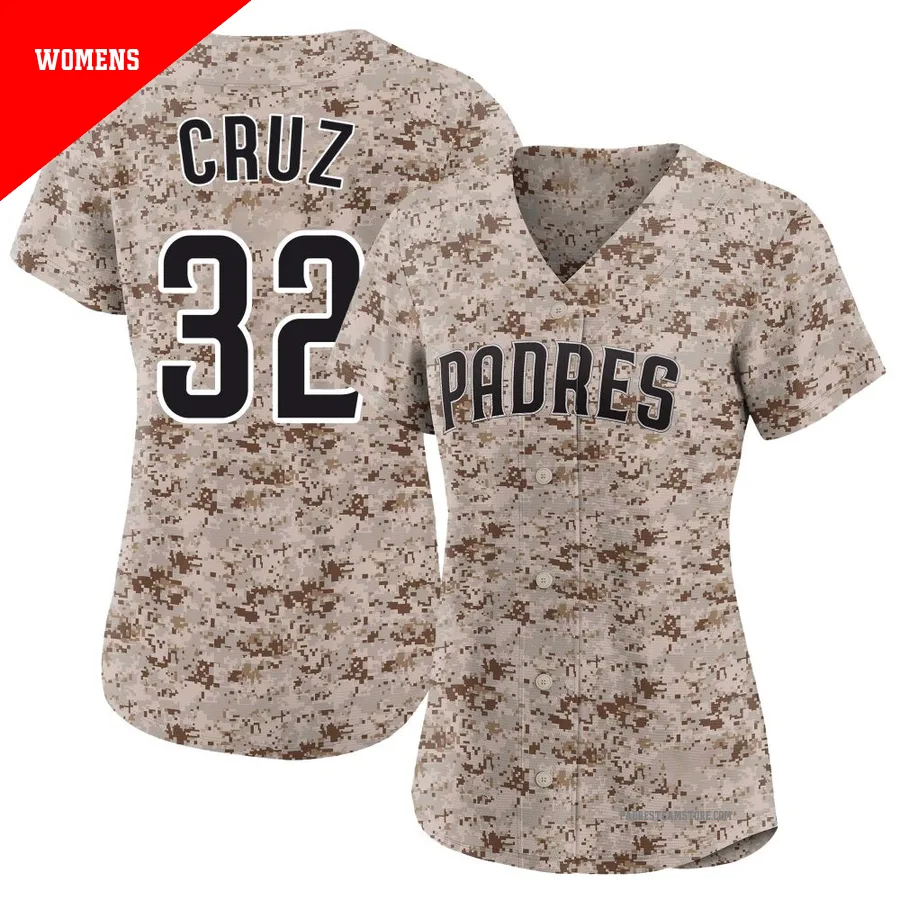 Women's San Diego Padres ＃32 Nelson Cruz Camo Limited 2nd Alternate Jersey