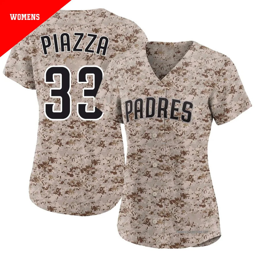 Women's San Diego Padres ＃33 Mike Piazza Camo Limited 2nd Alternate Jersey
