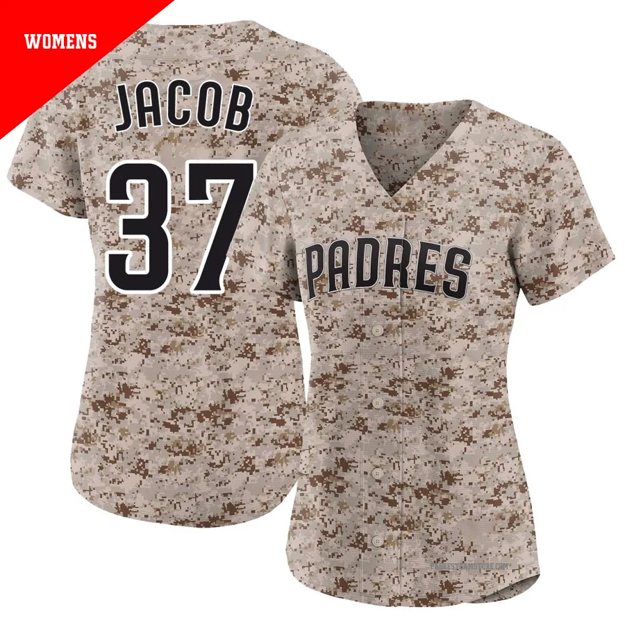 Women's San Diego Padres ＃37 Alek Jacob Camo Limited 2nd Alternate Jersey