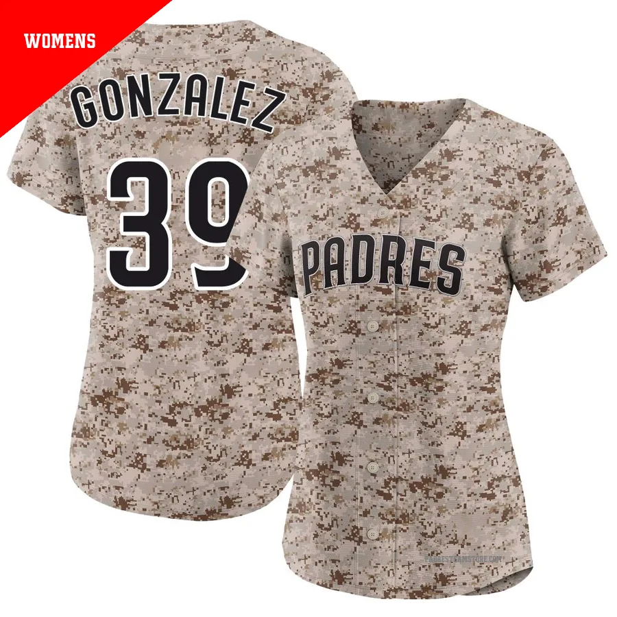 Women's San Diego Padres ＃39 Oscar Gonzalez Camo Limited 2nd Alternate Jersey