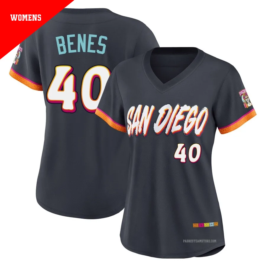Women's San Diego Padres ＃40 Andy Benes Limited Obsidian 2026 City Connect Stadium Jersey
