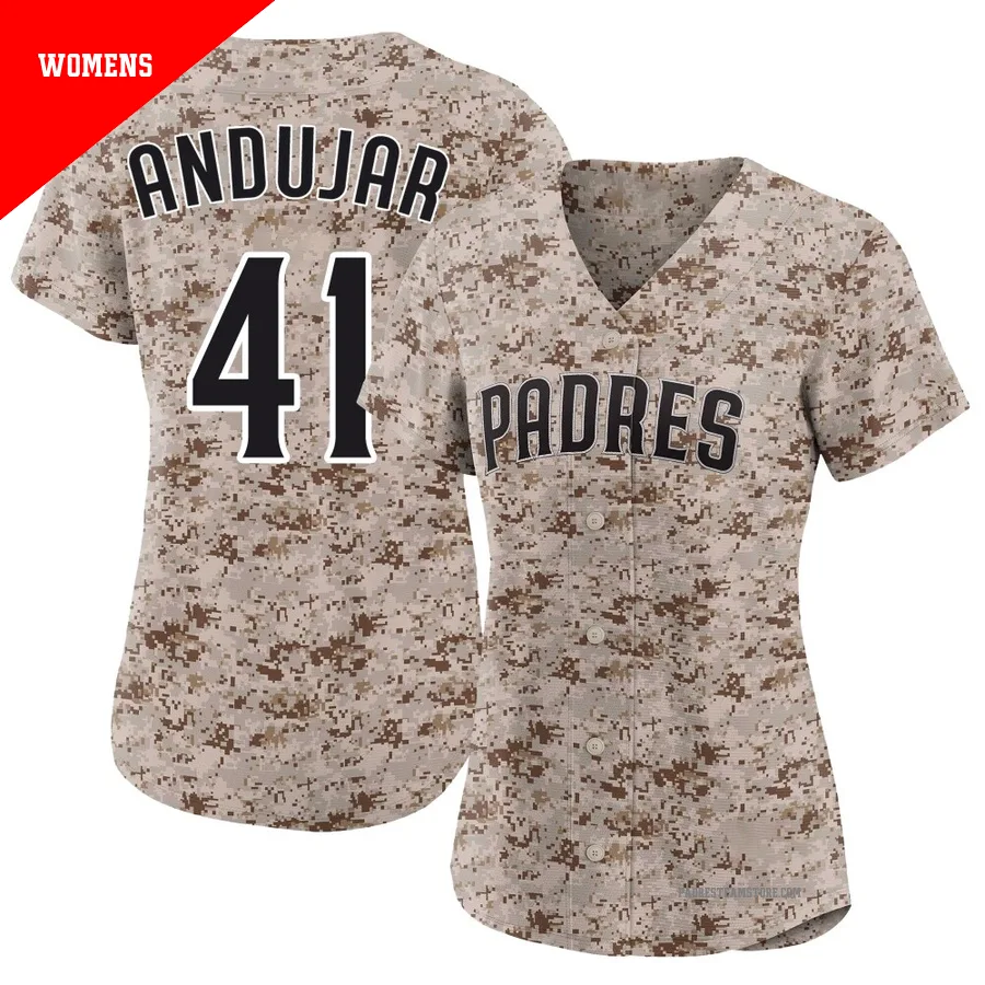 Women's San Diego Padres ＃41 Miguel Andujar Camo Limited 2nd Alternate Jersey
