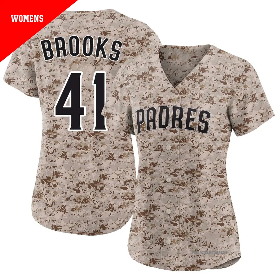 Women's San Diego Padres ＃41 Trenton Brooks Camo Limited 2nd Alternate Jersey