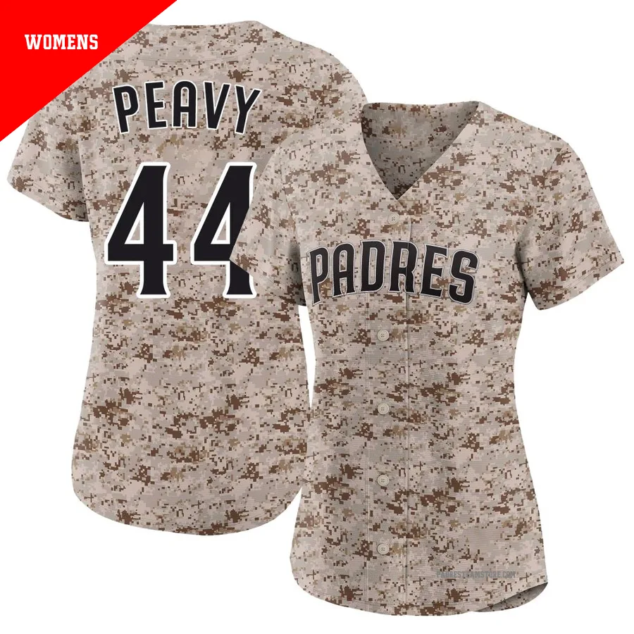 Women's San Diego Padres ＃44 Jake Peavy Camo Limited 2nd Alternate Jersey