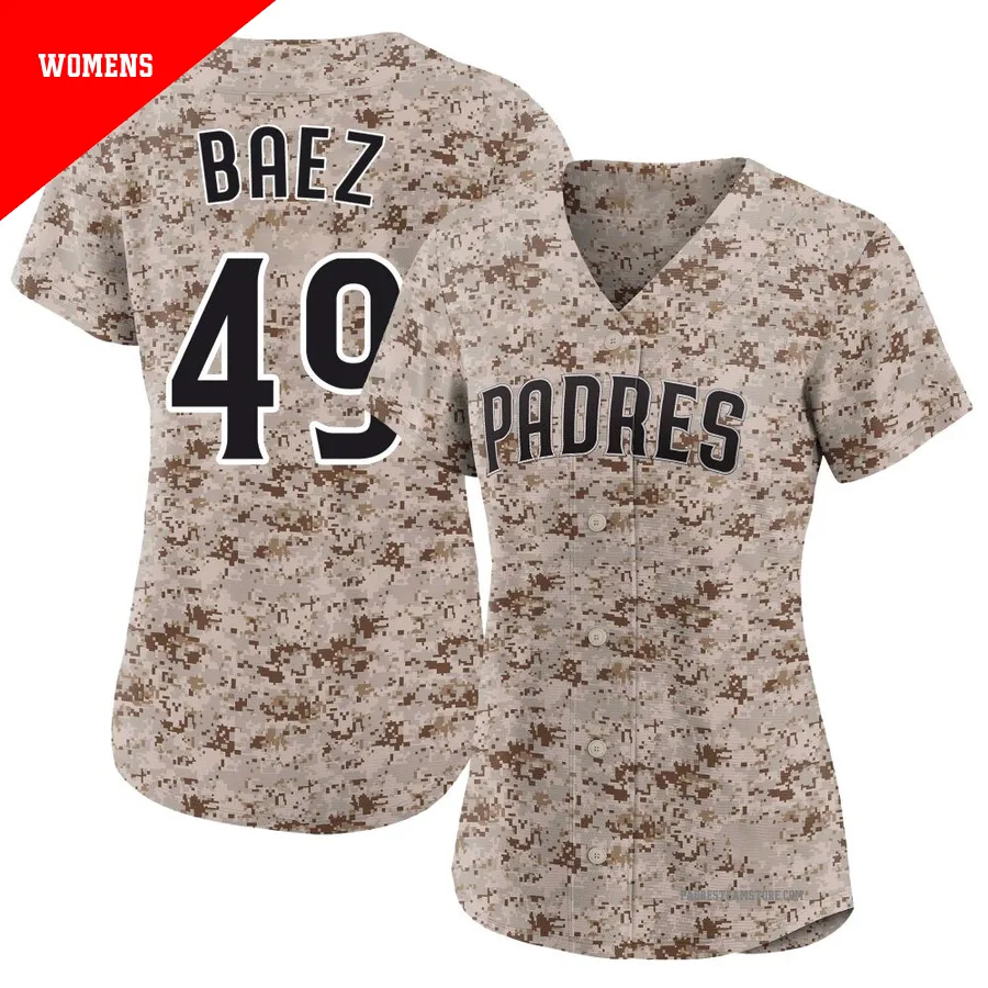Women's San Diego Padres ＃49 Michel Baez Camo Limited 2nd Alternate Jersey