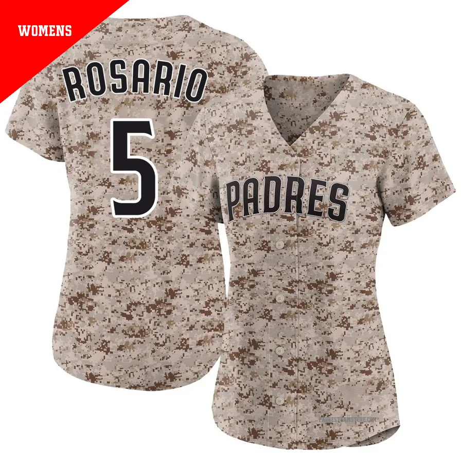 Women's San Diego Padres ＃5 Eguy Rosario Camo Limited 2nd Alternate Jersey